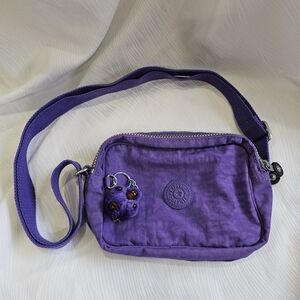 Kipling Purple Crossbody Bag with Signature Monkeyclip